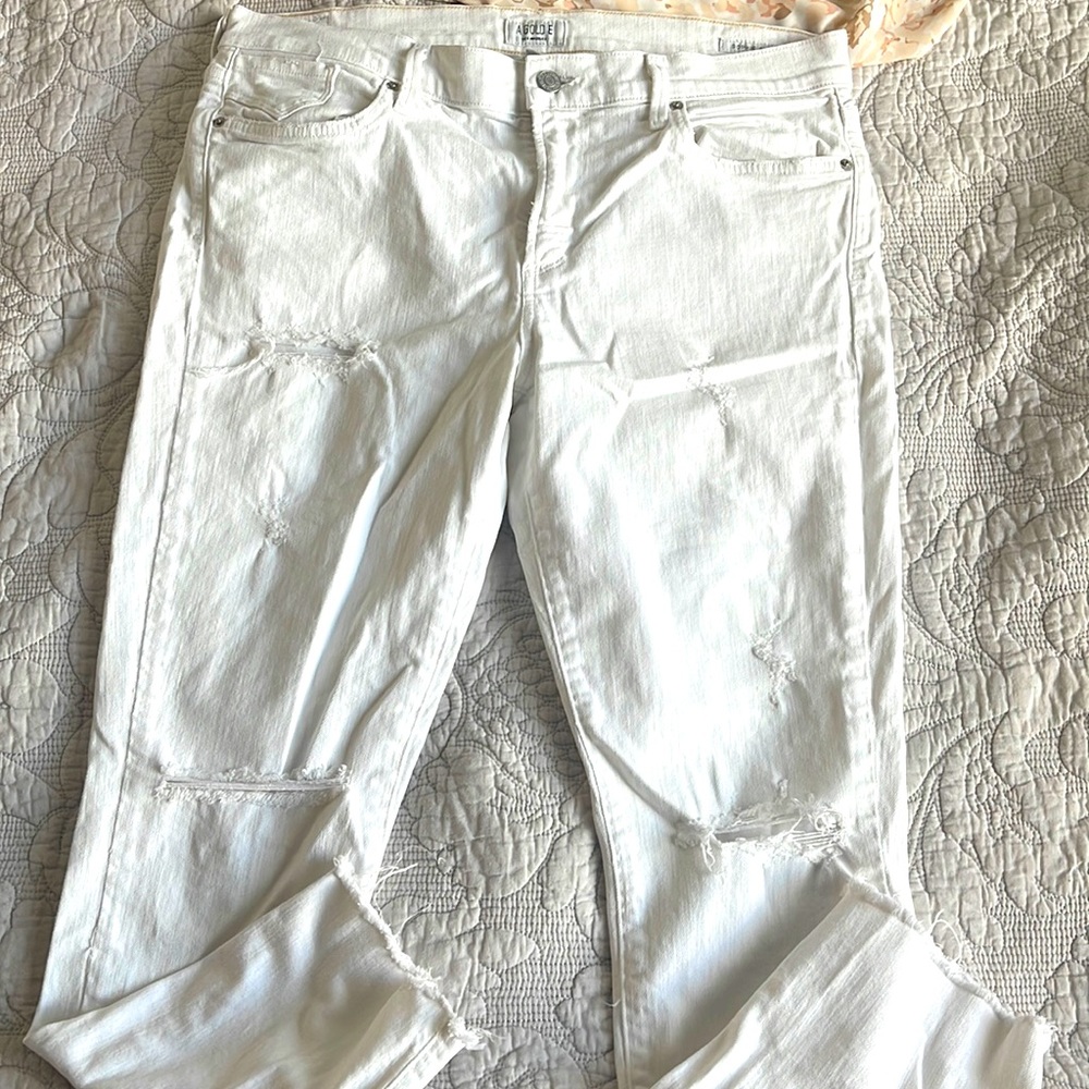 White ripped jeans